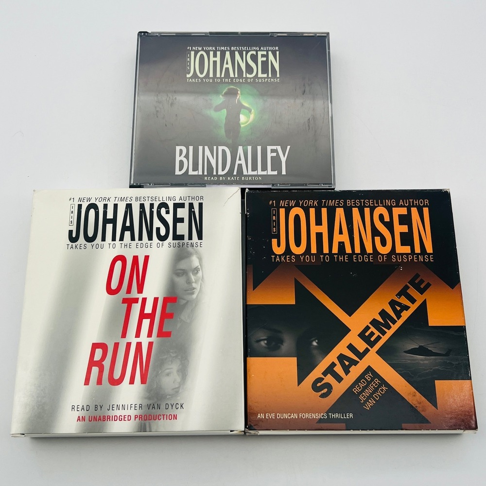 Iris Johansen Audiobook CD Lot On‎ the Run Stalemate Blind Alley Suspense thrill